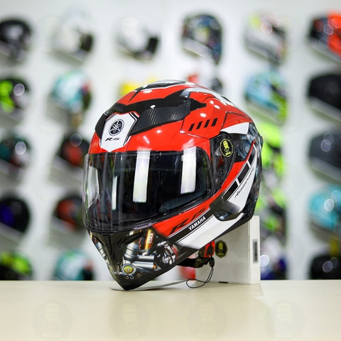 Mũ Royal M138b Đen Bóng + Tặng Dán Tem Decal Yamaha R15 Đỏ FREESHIP