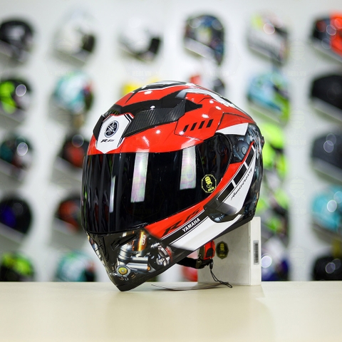 Mũ Royal M138b Đen Bóng + Tặng Dán Tem Decal Yamaha R15 Đỏ FREESHIP