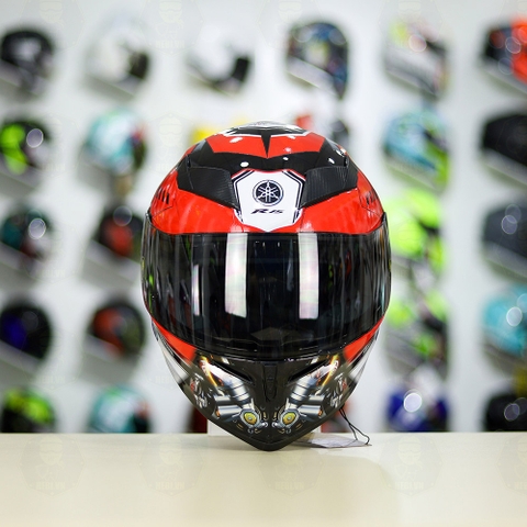 Mũ Royal M138b Đen Bóng + Tặng Dán Tem Decal Yamaha R15 Đỏ FREESHIP