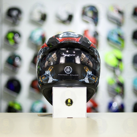 Mũ Royal M138b Đen Bóng + Tặng Dán Tem Decal Yamaha R15 Đỏ FREESHIP