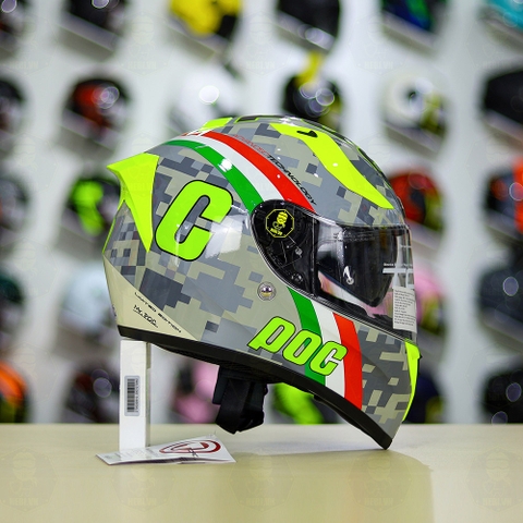 Mũ Fullface TORC T18 POC Camo Trắng Xanh Mạ FREESHIP