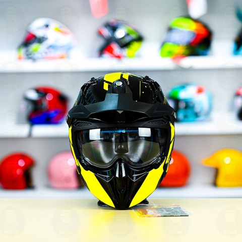 Mũ Fullface Yohe 890 NAVI T3 Đen Vàng Bóng FREESHIP