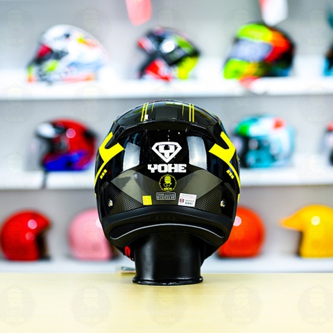 Mũ Fullface Yohe 890 NAVI T3 Đen Vàng Bóng FREESHIP