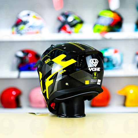 Mũ Fullface Yohe 890 NAVI T3 Đen Vàng Bóng FREESHIP