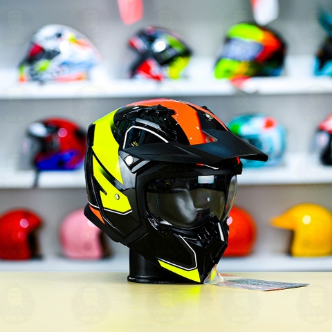 Mũ Fullface Yohe 890 NAVI T4 Đen Cam Vàng Bóng FREESHIP