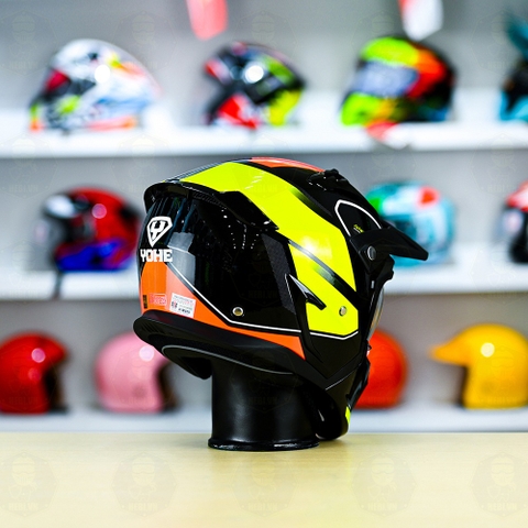 Mũ Fullface Yohe 890 NAVI T4 Đen Cam Vàng Bóng FREESHIP