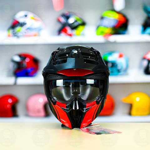 Mũ Fullface Yohe 890 NAVI T5 Đỏ Đen Bóng FREESHIP