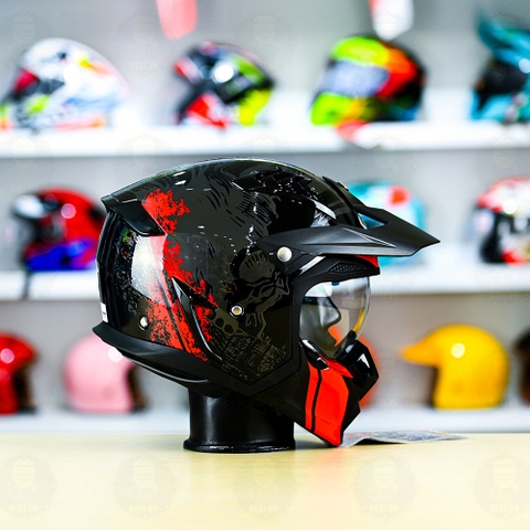 Mũ Fullface Yohe 890 NAVI T5 Đỏ Đen Bóng FREESHIP