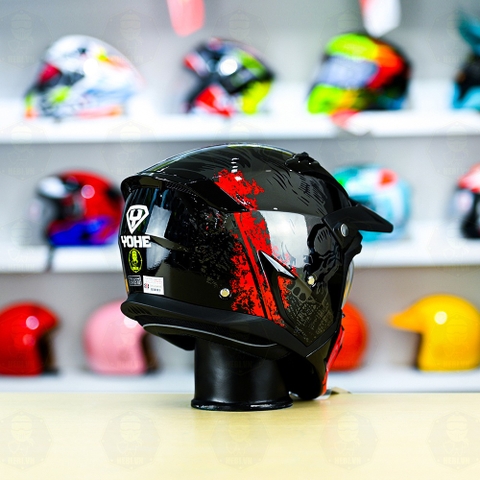 Mũ Fullface Yohe 890 NAVI T5 Đỏ Đen Bóng FREESHIP