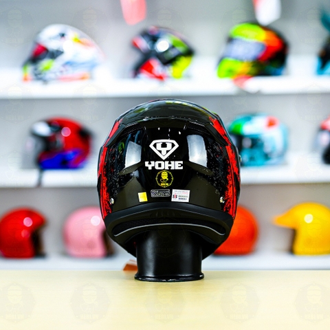 Mũ Fullface Yohe 890 NAVI T5 Đỏ Đen Bóng FREESHIP