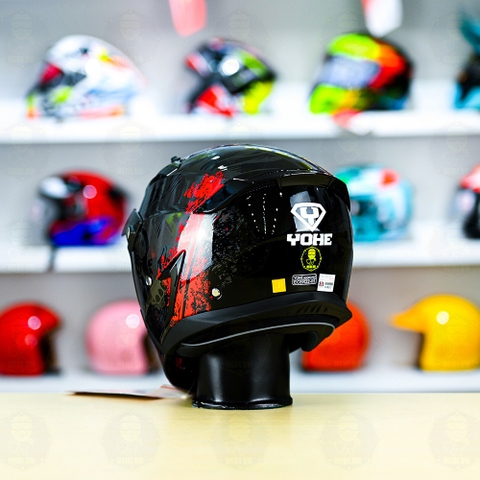 Mũ Fullface Yohe 890 NAVI T5 Đỏ Đen Bóng FREESHIP