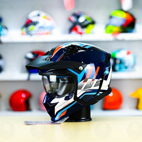 Mũ Fullface Yohe 890 NAVI T6 Cam Xanh Bóng FREESIP