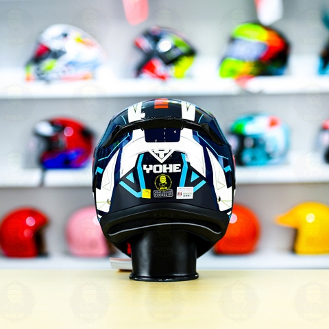 Mũ Fullface Yohe 890 NAVI T6 Cam Xanh Bóng FREESIP