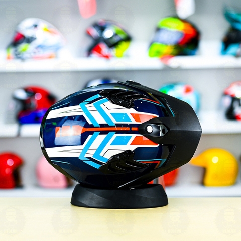 Mũ Fullface Yohe 890 NAVI T6 Cam Xanh Bóng FREESIP