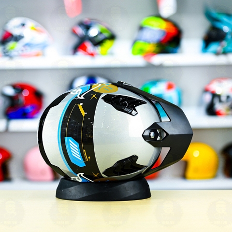 Mũ Fullface Yohe 890 NAVI T9 Xanh Xám Bóng FREESHIP