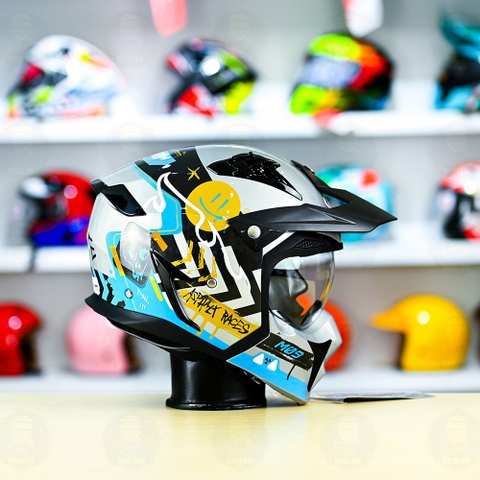 Mũ Fullface Yohe 890 NAVI T9 Xanh Xám Bóng FREESHIP