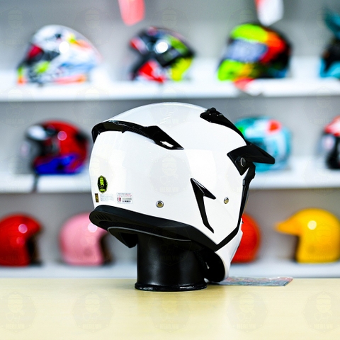 Mũ Fullface Yohe 890 NAVI Trắng  Bóng FREESHIP