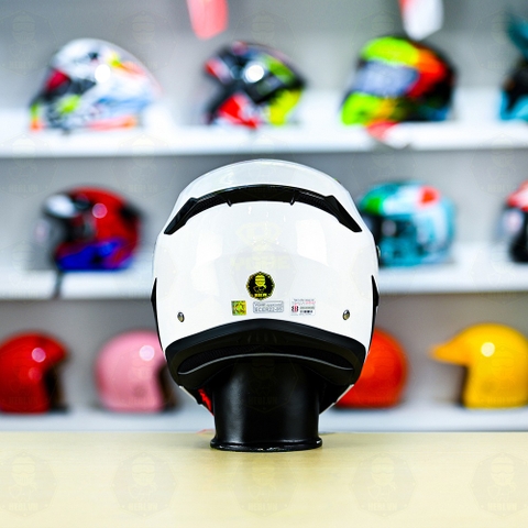 Mũ Fullface Yohe 890 NAVI Trắng  Bóng FREESHIP