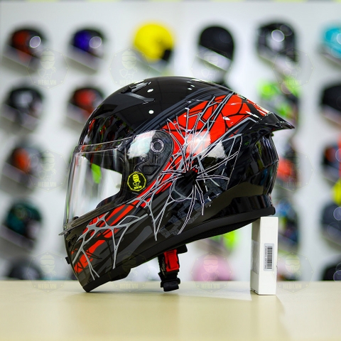 Mũ Fullface Yohe 978 PLUS 2020 Spyder Đen Xám Đỏ FREESHIP