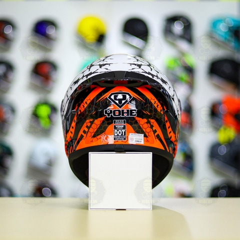 Mũ Fullface Yohe 978 PLUS 2020 Trắng Cam Đen FREESHIP
