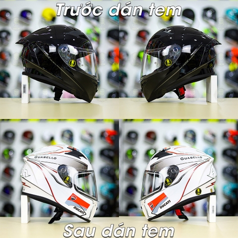 Tem Decal Ducati Version 1 Cho Nón Fullface - Không Nón - FREESHIP