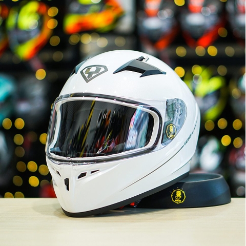 Mũ Fullface Yohe 978 Trắng Camay Bóng FREESHIP