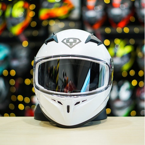 Mũ Fullface Yohe 978 Trắng Camay Bóng FREESHIP