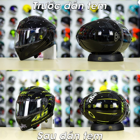 Tem Decal AGV Project 46 Vàng Cho Mũ Fullface FREESHIP