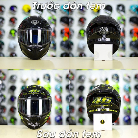 Tem Decal AGV Project 46 Vàng Cho Mũ Fullface FREESHIP