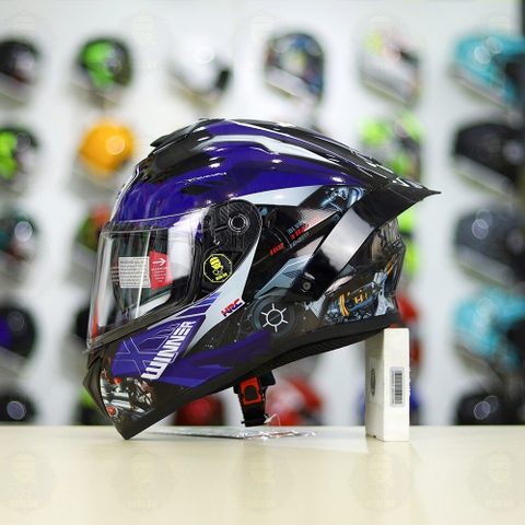 Mũ Fullface EGO E81 Đen Bóng + Tem Honda WINNER Xanh GP FREESHIP