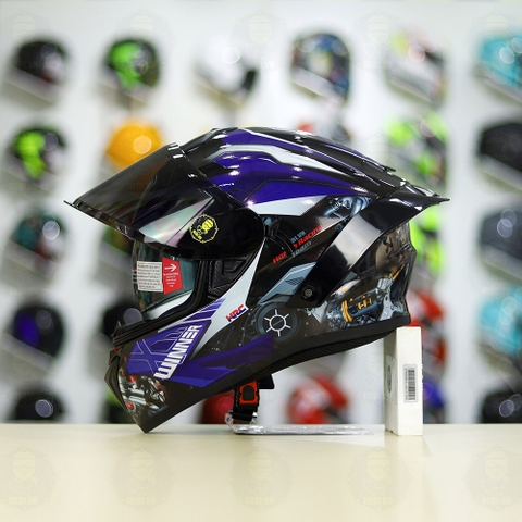 Mũ Fullface EGO E81 Đen Bóng + Tem Honda WINNER Xanh GP FREESHIP