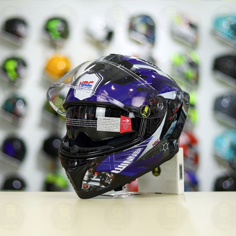 Mũ Fullface EGO E81 Đen Bóng + Tem Honda WINNER Xanh GP FREESHIP