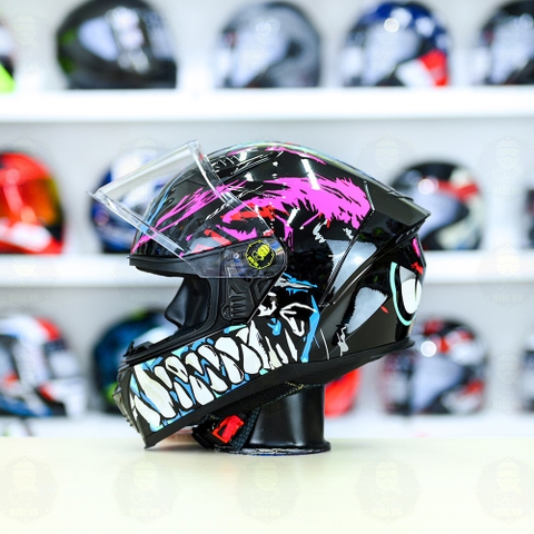 Mũ Fullface Yohe 985 T52 Đen Trắng Hồng FREESHIP