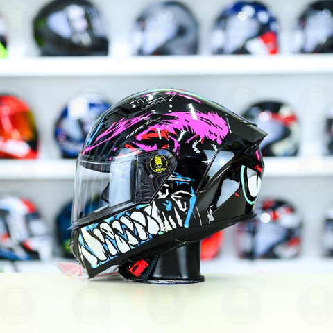 Mũ Fullface Yohe 985 T52 Đen Trắng Hồng FREESHIP