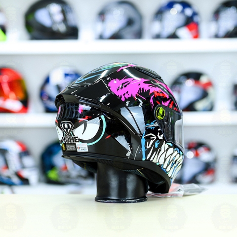 Mũ Fullface Yohe 985 T52 Đen Trắng Hồng FREESHIP