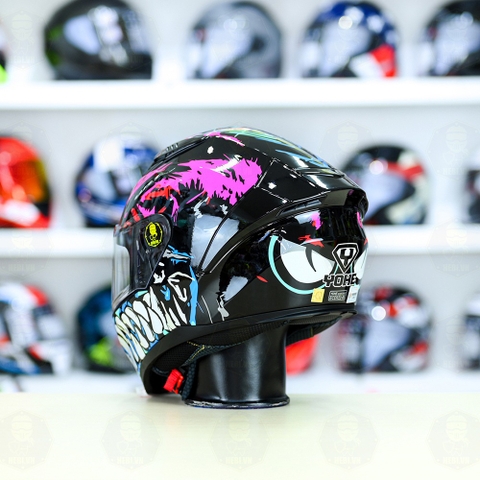 Mũ Fullface Yohe 985 T52 Đen Trắng Hồng FREESHIP
