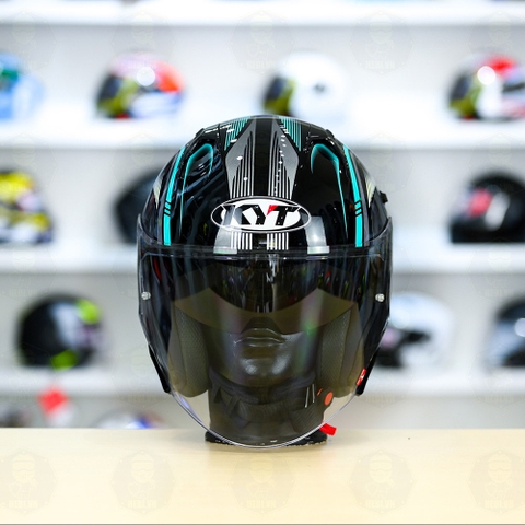 Mũ 3/4 2 kính KYT NFJ Aqua Blue - Freeship