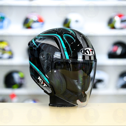 Mũ 3/4 2 kính KYT NFJ Aqua Blue - Freeship