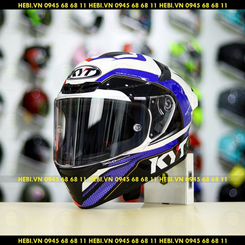 Mũ Fullface KYT TT Course GRAND PRIX Trắng Đỏ Xanh FREESHIP