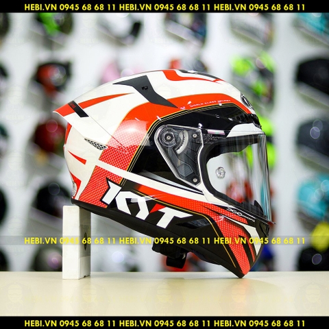 Mũ Fullface KYT TT Course GRAND PRIX Trắng Đỏ Xanh FREESHIP
