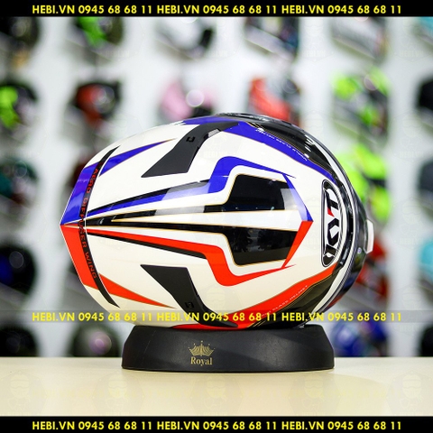 Mũ Fullface KYT TT Course GRAND PRIX Trắng Đỏ Xanh FREESHIP