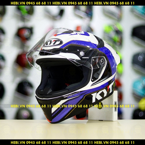 Mũ Fullface KYT TT Course GRAND PRIX Trắng Đỏ Xanh FREESHIP