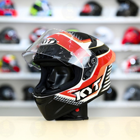Mũ Fullface KYT TT Course PIRRO Đen Đỏ Trắng Bóng FREESHIP