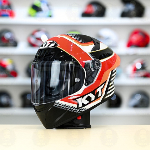 Mũ Fullface KYT TT Course PIRRO Đen Đỏ Trắng Bóng FREESHIP