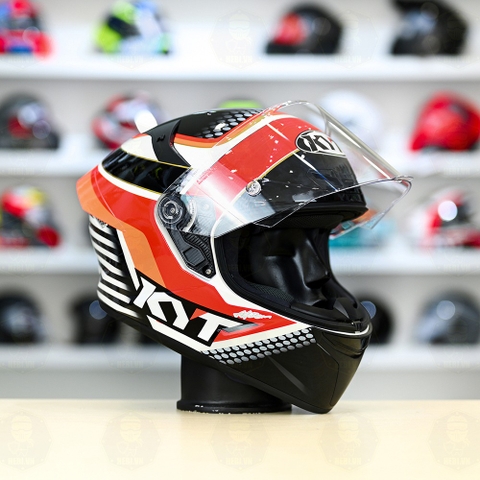 Mũ Fullface KYT TT Course PIRRO Đen Đỏ Trắng Bóng FREESHIP
