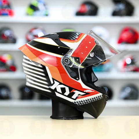 Mũ Fullface KYT TT Course PIRRO Đen Đỏ Trắng Bóng FREESHIP