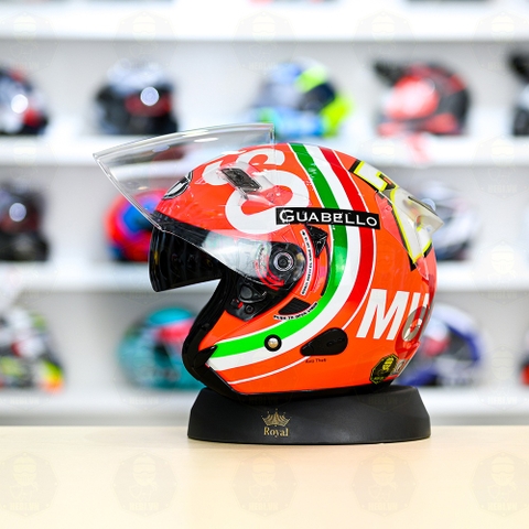 Nón 3/4 2 kính KYT VENOM Rosso Mugello - FREESHIP