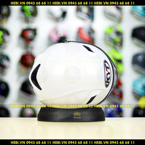 Nón 3/4 2 kính KYT VENOM White Gloss - FREESHIP