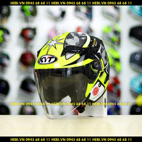 Nón 3/4 2 kính KYT VENOM No.41 Gunmetal - FREESHIP