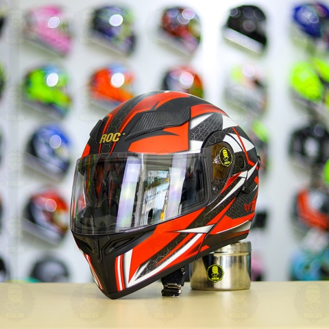 Mũ Lật Hàm ROC 04 Tem V3 Đỏ Nhám FREESHIP